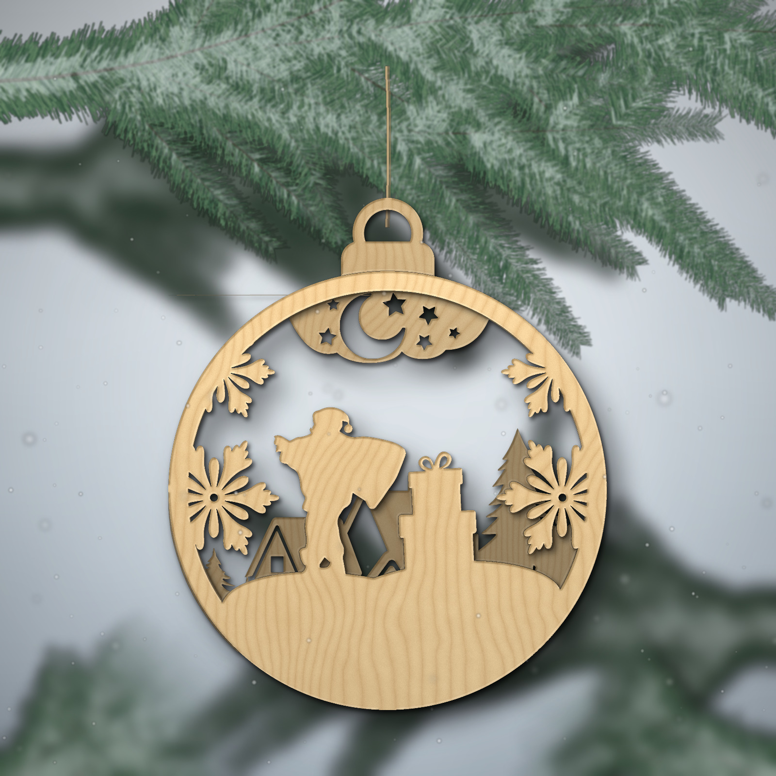 Pallina multistrato "Babbo Natale con il Sacco"