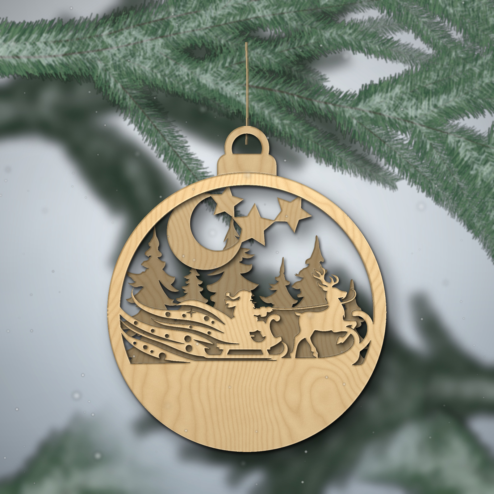 Pallina multistrato "Babbo Natale in Slitta"