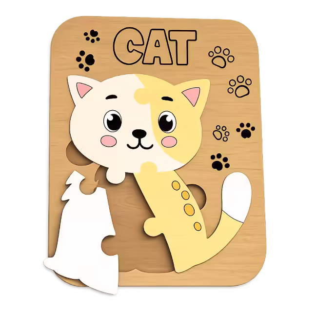 Gatto in legno, educativo — miniatura 2