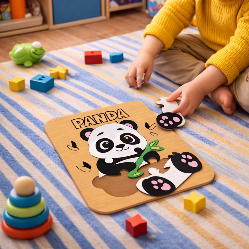 Panda in legno, educativo