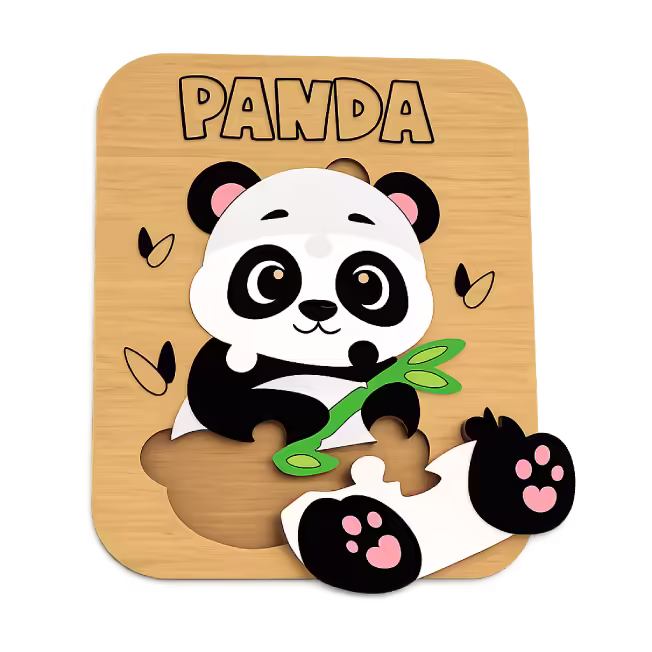 Panda in legno, educativo — miniatura 2