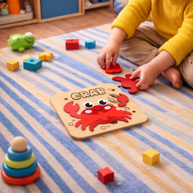 Granchio in legno, educativo